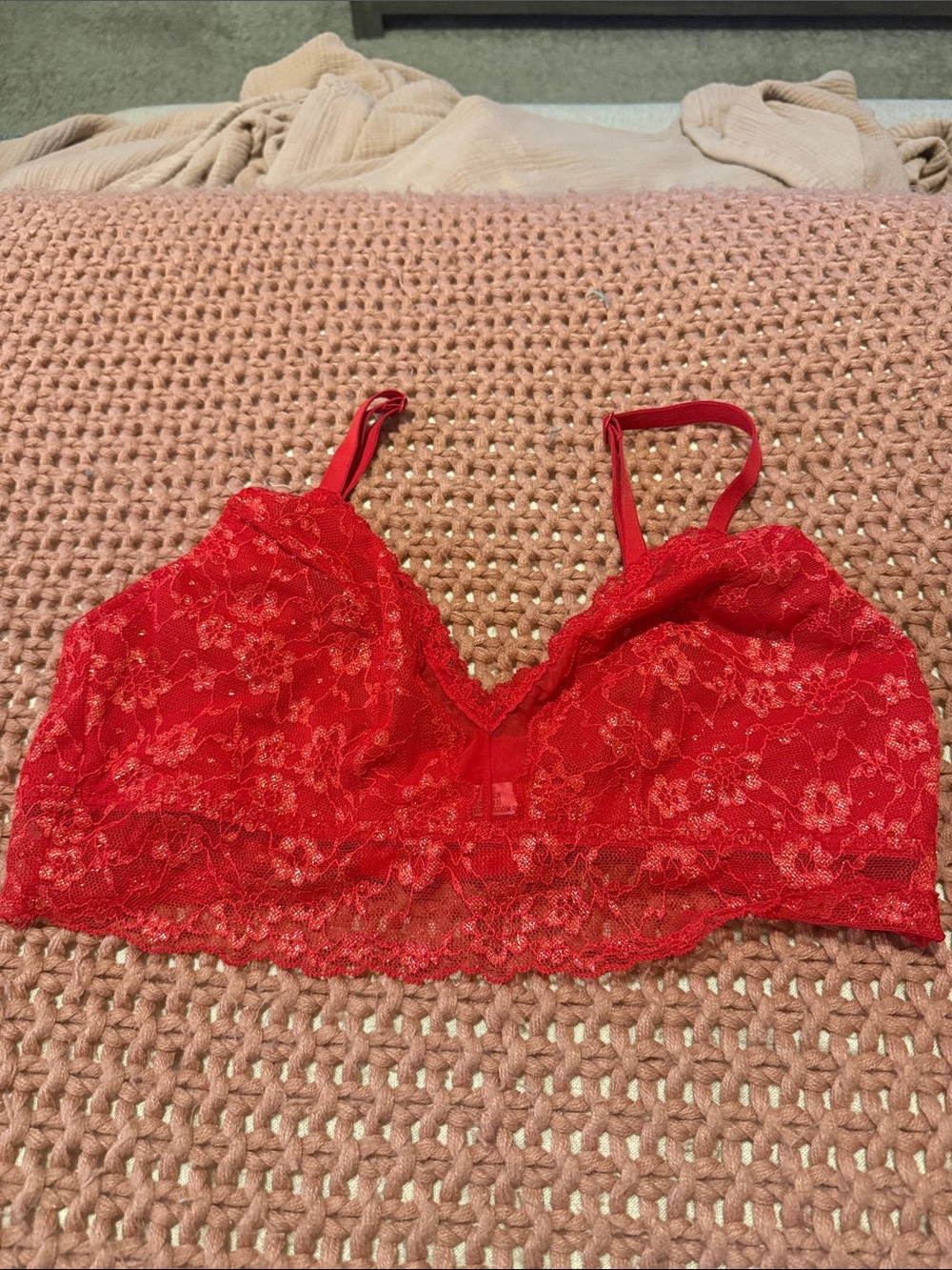 VS Red Lace Bralette